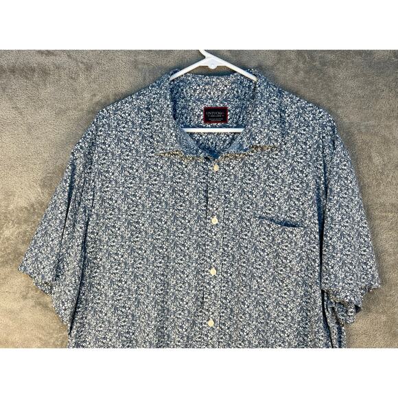 Untuckit Shirt XXXL Blue Tropical Performance Resort Preppy Country Club Golf - Picture 2 of 5